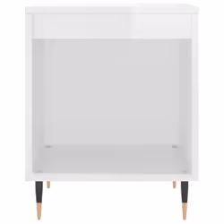 vidaXL Bedside Cabinets Nightstand Side Table Bed Cabinet Engineered Wood - high gloss white, 2 pcs - Additional view 4