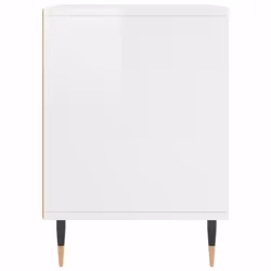 vidaXL Bedside Cabinets Nightstand Side Table Bed Cabinet Engineered Wood - high gloss white, 2 pcs - Additional view 5