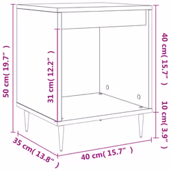 vidaXL Bedside Cabinets Nightstand Side Table Bed Cabinet Engineered Wood - high gloss white, 2 pcs - Additional view 9