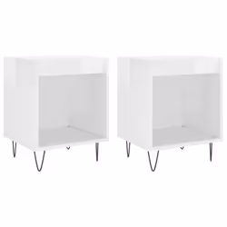 VidaXL 830721, White, Metal, Wood, 400 mm, 350 mm, 500 mm, 2 pc(s)