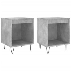 vidaXL Bedside Cabinets Nightstand Side Table Bed Cabinet Engineered Wood - concrete grey, 2 pcs