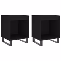 VidaXL 830735, Black, Metal, Wood, 400 mm, 350 mm, 500 mm, 2 pc(s)