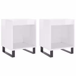 VidaXL 830737, White, Metal, Wood, 400 mm, 350 mm, 500 mm, 2 pc(s)