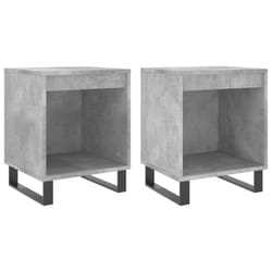 vidaXL Bedside Cabinets Nightstand Side Table Bed Cabinet Engineered Wood - concrete grey, 2 pcs