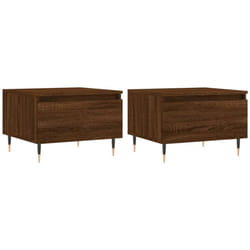 vidaXL Coffee Table Side Table End Accent Telephone Sofa Table Engineered Wood - brown oak, 2 pcs