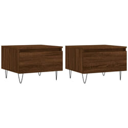 vidaXL Coffee Table Side Table End Accent Telephone Sofa Table Engineered Wood - brown oak, 2 pcs