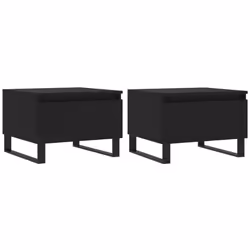 vidaXL Coffee Table Side Table End Accent Telephone Sofa Table Engineered Wood - black, 2 pcs