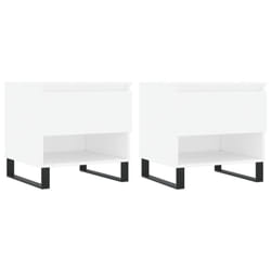 vidaXL Coffee Table Side Table End Accent Telephone Sofa Table Engineered Wood - white, 2 pcs