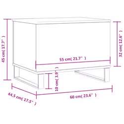 vidaXL Coffee Table Side Table End Accent Telephone Sofa Table Engineered Wood - white - Additional view 10