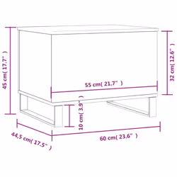 vidaXL Coffee Table Side Table End Accent Telephone Sofa Table Engineered Wood - brown oak - Additional view 10