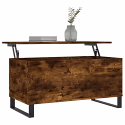 vidaXL Coffee Table Side Table End Accent Telephone Sofa Table Engineered Wood - smoked oak