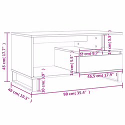 vidaXL Coffee Table Side Table End Accent Telephone Sofa Table Engineered Wood - white - Additional view 10