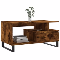 vidaXL Coffee Table Side Table End Accent Telephone Sofa Table Engineered Wood - smoked oak