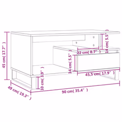 vidaXL Coffee Table Side Table End Accent Telephone Sofa Table Engineered Wood - smoked oak