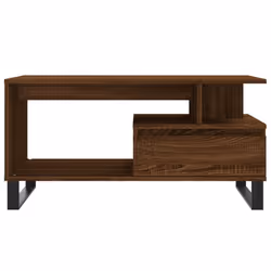 vidaXL Coffee Table Side Table End Accent Telephone Sofa Table Engineered Wood - brown oak - Additional view 4