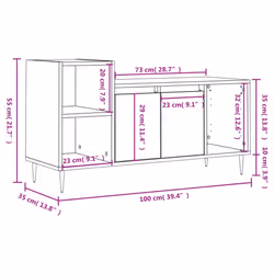 vidaXL TV Cabinet TV Unit Sideboard TV Stand Media Cabinet Engineered Wood - smoked oak