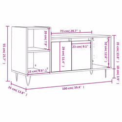vidaXL TV Cabinet TV Unit Sideboard TV Stand Media Cabinet Engineered Wood - black