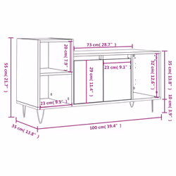 vidaXL TV Cabinet TV Unit Sideboard TV Stand Media Cabinet Engineered Wood - brown oak