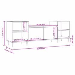 vidaXL TV Cabinet TV Unit Sideboard TV Stand Media Cabinet Engineered Wood - high gloss white - Additional view 10
