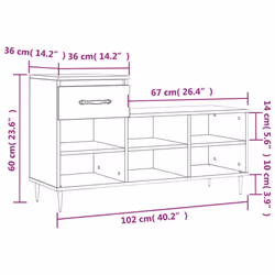 vidaXL Shoe Cabinet Shoe Cupboard Shoe Storage Rack Shelf Engineered Wood - white