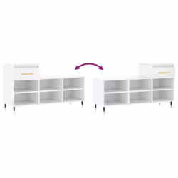 vidaXL Shoe Cabinet Shoe Cupboard Shoe Storage Rack Shelf Engineered Wood - white - Additional view 8