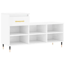 vidaXL Shoe Cabinet Shoe Cupboard Shoe Storage Rack Shelf Engineered Wood - high gloss white
