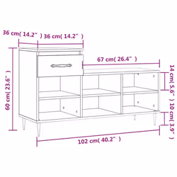 vidaXL Shoe Cabinet Shoe Cupboard Shoe Storage Rack Shelf Engineered Wood - concrete grey