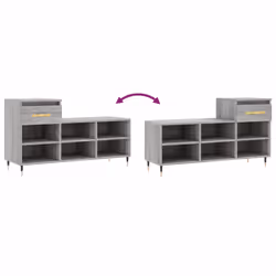 vidaXL Shoe Cabinet Shoe Cupboard Shoe Storage Rack Shelf Engineered Wood - grey sonoma - Additional view 8