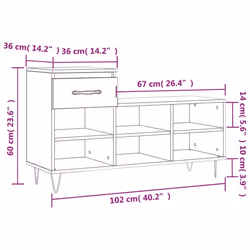 vidaXL Shoe Cabinet Shoe Cupboard Shoe Storage Rack Shelf Engineered Wood - white