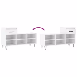vidaXL Shoe Cabinet Shoe Cupboard Shoe Storage Rack Shelf Engineered Wood - white - Additional view 8