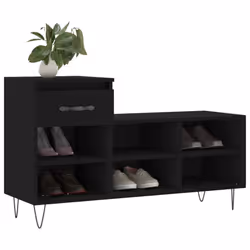vidaXL Shoe Cabinet Shoe Cupboard Shoe Storage Rack Shelf Engineered Wood - black
