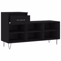 vidaXL Shoe Cabinet Shoe Cupboard Shoe Storage Rack Shelf Engineered Wood - black - Additional view 5