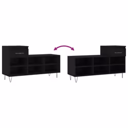 vidaXL Shoe Cabinet Shoe Cupboard Shoe Storage Rack Shelf Engineered Wood - black - Additional view 8