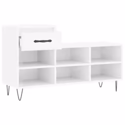 vidaXL Shoe Cabinet Shoe Cupboard Shoe Storage Rack Shelf Engineered Wood - high gloss white - Additional view 5