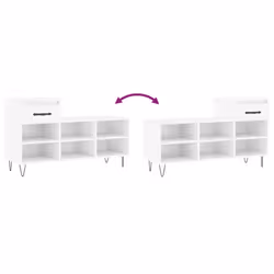vidaXL Shoe Cabinet Shoe Cupboard Shoe Storage Rack Shelf Engineered Wood - high gloss white - Additional view 8