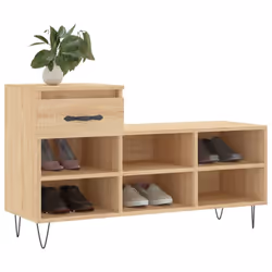 vidaXL Shoe Cabinet Shoe Cupboard Shoe Storage Rack Shelf Engineered Wood - sonoma oak