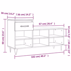 vidaXL Shoe Cabinet Shoe Cupboard Shoe Storage Rack Shelf Engineered Wood - sonoma oak