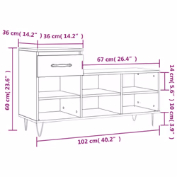 vidaXL Shoe Cabinet Shoe Cupboard Shoe Storage Rack Shelf Engineered Wood - concrete grey