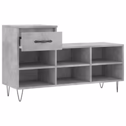 vidaXL Shoe Cabinet Shoe Cupboard Shoe Storage Rack Shelf Engineered Wood - concrete grey - Additional view 5