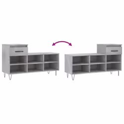 vidaXL Shoe Cabinet Shoe Cupboard Shoe Storage Rack Shelf Engineered Wood - concrete grey - Additional view 8