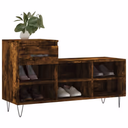 vidaXL Shoe Cabinet Shoe Cupboard Shoe Storage Rack Shelf Engineered Wood - smoked oak