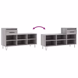 vidaXL Shoe Cabinet Shoe Cupboard Shoe Storage Rack Shelf Engineered Wood - grey sonoma - Additional view 8