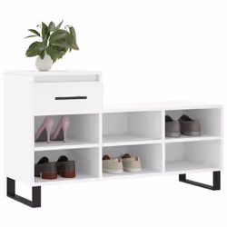 vidaXL Shoe Cabinet Shoe Cupboard Shoe Storage Rack Shelf Engineered Wood - white
