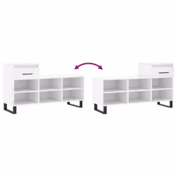 vidaXL Shoe Cabinet Shoe Cupboard Shoe Storage Rack Shelf Engineered Wood - white - Additional view 8