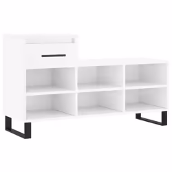 vidaXL Shoe Cabinet Shoe Cupboard Shoe Storage Rack Shelf Engineered Wood - high gloss white