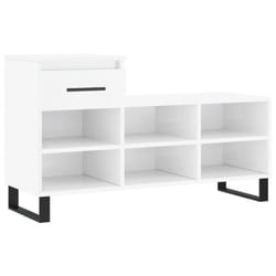 vidaXL Shoe Cabinet Shoe Cupboard Shoe Storage Rack Shelf Engineered Wood - high gloss white