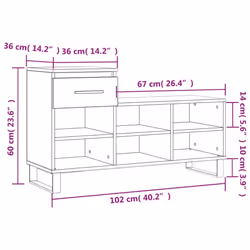 vidaXL Shoe Cabinet Shoe Cupboard Shoe Storage Rack Shelf Engineered Wood - sonoma oak