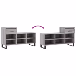 vidaXL Shoe Cabinet Shoe Cupboard Shoe Storage Rack Shelf Engineered Wood - grey sonoma - Additional view 4
