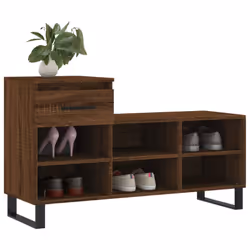 vidaXL Shoe Cabinet Shoe Cupboard Shoe Storage Rack Shelf Engineered Wood - brown oak - Additional view 2