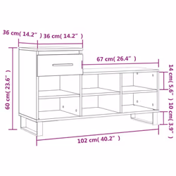 vidaXL Shoe Cabinet Shoe Cupboard Shoe Storage Rack Shelf Engineered Wood - brown oak - Additional view 3